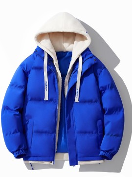 Men's Warm Thick Winter Jacket, Casual Hooded Jacket Coat